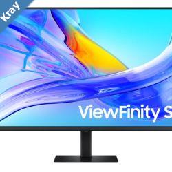 Samsung 37 ViewFinity S8 UHD 4K 3840x2160 HDR10 169 60Hz 5ms 350 cd VA DP HDMI USBC HUB LAN HAS Tilt Swivel VESA Gaming Monitor Black 3YR