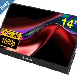 Verbatim 14 IPS FHD 1920x1080  HDR 60Hz HDMI  USBC Capacitive Touch Panel Portable Monitor