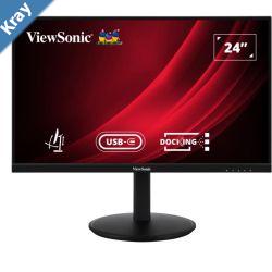 ViewSonic 24 Full HD Ergonomic Docking Monitor with USBC 65w USB 3.2 Hub 100hz HDMI DP Ergonomics Height Adjust Swivel Pivot Advanced Wty