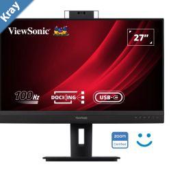 ViewSonic 27 QHD 100Hz Video Conferencing Docking Monitor with Windows Hello and Zoom Certified Popup Webcam and 5W speakers