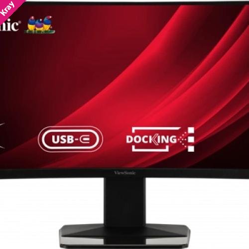 ViewSonic 34' Curved Docking Monitor with KVM Switch – 3440×1440 VA, 1500R, 120Hz, HDR10, USB-C 65W, DP, HDMI, RJ45, 3x USB-A, KVM, sRGB 121%