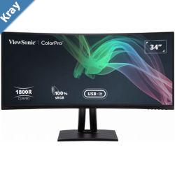 ViewSonic 34 ColorPro 219 Curved UWQHD 3440 x 1440 90W USBC 100 sRGB Delta E  2 color Accuracy Precalibrated Pro Designer Monitor LS