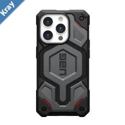 UAG Monarch Pro Kevlar MagSafe Apple iPhone 15 Pro 6.1 Case  Kevlar Silver 114221113933 25ft. Drop Protection 7.6M5 Layers of Protection