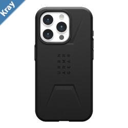 UAG Civilian Magsafe Apple iPhone 15 Pro 6.1 Case  Black 114275114040 20ft. Drop Protection 6M Raised Screen Surround Armor Shell
