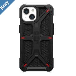 UAG Monarch Kevlar Apple iPhone 15 6.1 Case  Kevlar Black 114289113940 20ft. Drop Protection 6M5 Layers of ProtectionTactical Grip