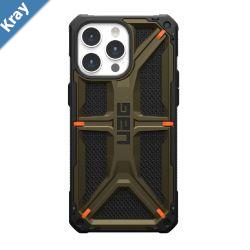 UAG Monarch Kevlar Apple iPhone 15 Pro Max 6.7 Case  Kevlar Element Green 11429811397B 20ft. Drop Protection 6M5 Layers of Protection