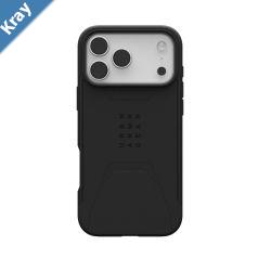 UAG Civilian Magsafe Apple iPhone 17 Pro Max 6.9 Rugged Case  Black 114546114040 20ft. Drop Protection 6M Raised Screen 10 Years Warranty