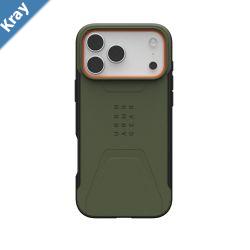 UAG Civilian Magsafe Apple iPhone 17 Pro Max 6.9 Rugged Case OliveOrange11454611729720ft. Drop Protection 6MRaised Screen10 Years Warranty
