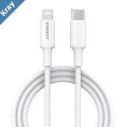 Pisen Lightning to USBC PD Fast Charge Cable 2.2M White  Support 3A Reinforced SR is not Easy to Fractured Apple iPhoneiPadMacBook