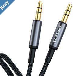 Pisen 3.5mm AUX Audio Male to Male Cable 2M Black  GoldPlated Plug Oxidation Resistant Aluminium Alloy Shell LED Display Bend Resistant