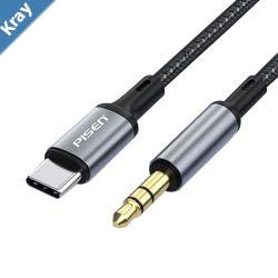 Pisen Braided USBC to 3.5mm AUX Audio Cable1M Titanium GreyGoldPlated PlugBend ResistantAluminum Alloy ShellNonDestructive Sound Quality