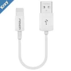 Pisen Lightning to USBA Cable 20cm White  Support Both Fast Charging and Data Cable StretchResistant Lightweight Apple iPhoneiPadMacBook