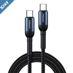 Pisen Braided USBC to USBC 100W PD Fast Charge Cable 1M Black  BendResistant Samsung GalaxyApple iPhoneiPadMacBookGoogleOPPONokiaLaptop
