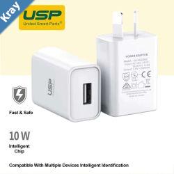 USP 10W USBA Fast Wall Charger White  Intelligent Chip Smart Charging Output Voltage DC5V3A Output Current 2A max Charge Your Phones  Tablets
