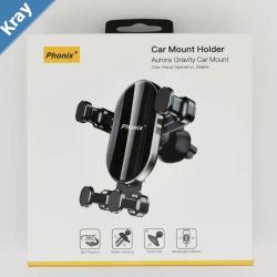 Phonix Thicken Gravity Car Mount Phone Holder  Black MultiAngle Adjustment Reserved Charging Hole Easy Installation