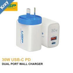USP 30W Dual Ports USBC PD  USBA QC3.0 Fast Wall Charger  Safe ChargeCompact Travel Ready Charge 2 Devices Simultaneously FireProof Material