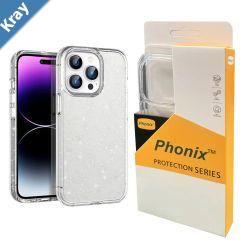 Phonix Apple iPhone 14 Pro Max Clear Rock Case Stardust  Soft TPU Slim  Lightweight Scratch resistant Raised Edges Perfectly Fits