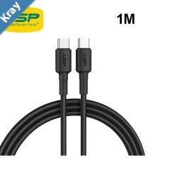 USP BoostUp Braided USBC to USBC Cable 1M Black 3A Fast  Safe ChargeStrong  DurableSamsung GalaxyApple iPhoneiPadMacBookGoogleOPPONokia