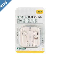 USP Earphones TypeC with Controller Compatible With All Samsung and iPhone 15 Series Support Phone Calls