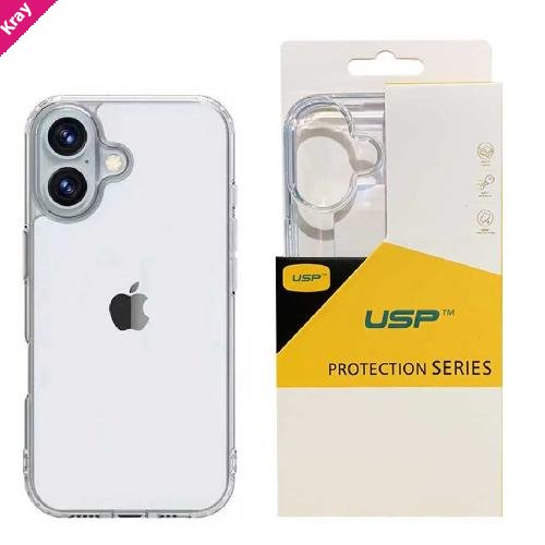USP Apple iPhone 16 (6.1') Clear Rock Shockproof Case -  Ultra-thin, Lightweight, Non-slip, Crystal Clear,Strong & Durable,  5 Years Warranty