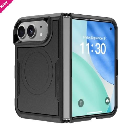 USP Apple iPhone Duo (7.6') Black Armor Light Case with MagSafe - 360° Rotatable Ring-Stand, Scratch Resistant, 1 Year Warranty