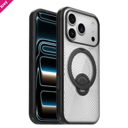 OtterBox Symmetry Stand MagSafe Apple iPhone 18 Pro Max / iPhone 17 Pro Max (6.9') Case (Clear/Black) - (77-001221), Camera Control,7 Years Warranty