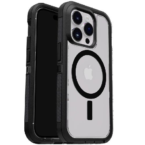 OtterBox Defender XT MagSafe Apple iPhone 15 Pro 6.1 Case Dark Side Clear  Black  7793267 DROP 5X Military Standard MultiLayer