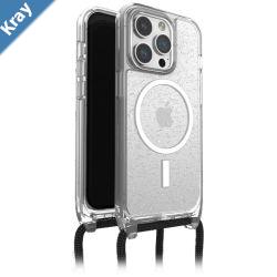 OtterBox React Necklace MagSafe Apple iPhone 15 Pro Max 6.7 Case Stardust Clear Glitter 7793589DROP Military StandardDetachable Nylon