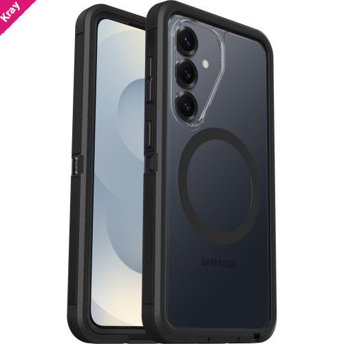 OtterBox Defender Pro XT Clear Samsung Galaxy S26 5G (6.3') Case Dark Side (Clear/Black) - (77-99898), DROP+ 7X Military Standard, 7 Years Warranty