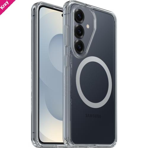 OtterBox Symmetry Clear Magnets Samsung Galaxy S26 5G (6.3') Case Clear - (77-99970), DROP+ 3X Military Standard, Raised Edges, 7 Years Warranty