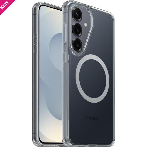 OtterBox Symmetry Clear Magnets Samsung Galaxy S26+ 5G (6.7') Case Clear - (77-99971), DROP+ 3X Military Standard, Raised Edges, 7 Years Warranty
