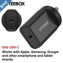 OtterBox 30W USBC Type I PD Fast Wall Charger  Black 7881351 Compact Drop TestedSafe  Smart ChargingBest for Apple 2 Years Warranty