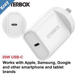 OtterBox 20W USBC Type I PD Fast Wall Charger  White 7881352 Compact Drop TestedSafe  Smart ChargingBest for Apple 7 Years Warranty
