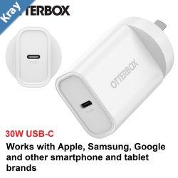 OtterBox 30W USBC Type I PD Fast Wall Charger  White 7881353 Compact Drop TestedSafe  Smart ChargingBest for Apple 7 Years Warranty