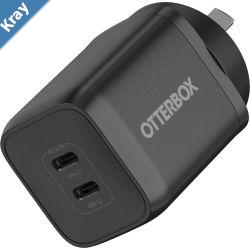 OtterBox 65W Dual Port USBC Type I PD Fast GaN Wall Charger  Black 7881354 2x USBC 45W20W or Single 65WCompactSupport PPSLaptop Charger