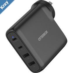 OtterBox 100W Four Port USBC Type I PD Fast GaN Wall Charger  Black 7881355 Dual USBC 100W18W Dual USBA 18W Compact Laptop Charger