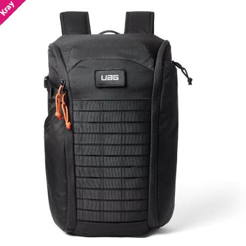 UAG Civilian Backpack 20L - Black/Orange (984174114097), Lightweight, Travel Friendly, Scratch-Resistant, 1 Year  Warranty