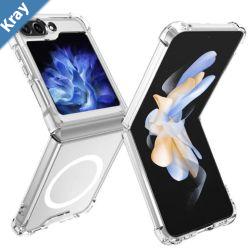 USP Samsung Galaxy Z Flip7 FE  Z Flip6 Clear Hard Crystal Compatible With Magnetic Case  Military Grade DropProof Scratch Resistance Slim Fit
