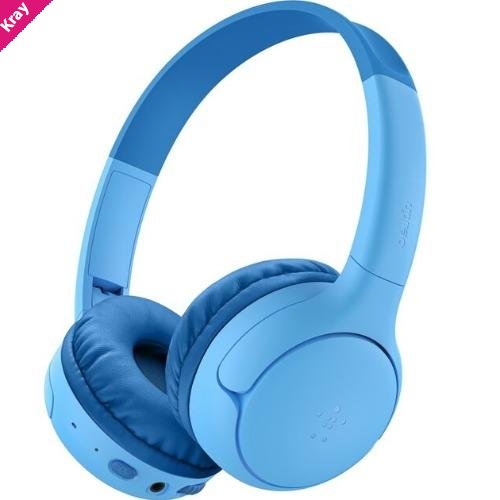 Belkin SoundForm Mini2 Wireless On-Ear Headphones for Kids - Blue(AUD012fqBL),55 hrs Battery, 85dB Volume Cap, Built-in Microphone, 2 Years Warranty