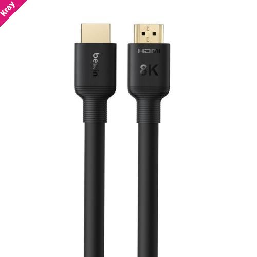 Belkin Connect Ultra High-Speed HDMI® 2.1 Cable (8K) 4.5M - Black(AVB002bg15), Ultra 8K @ 60Hz + HDR, 48Gbps Bandwidth, 2 Years Warranty
