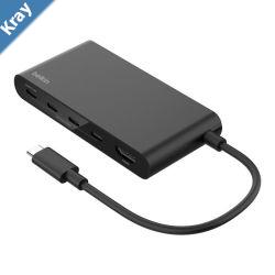 Belkin Connect USBC to 5Port USBC Hub  Black AVC021fqBK 100W PD 10Gbps 1x 4K HDMI 4x USBC 4K60Hz FireResistant 2 Years Warranty
