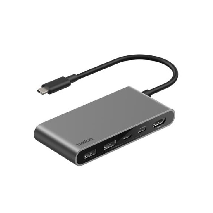 Belkin Connect 5Port USBC Hub with Dual USBC Ports AVC022fqSGY 100W PD 5Gbps 1x 4K HDMI 2x USBA 2x USBC 2 Years Warranty Belkin Connect 5Port USBC Hub with Dual USBC Ports AVC022fqSGY 100W PD 5Gbps 1x 4K HDMI 2x USBA 2x USBC 2 Years Warranty