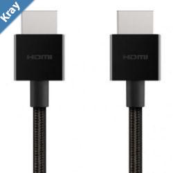 Belkin 8K Ultra High Speed HDMI 2.1 Braided Cable 2M  Black AV10176bt2MBLK 8k  60Hz 4K  120Hz Dolby Vision 2 Years Warranty