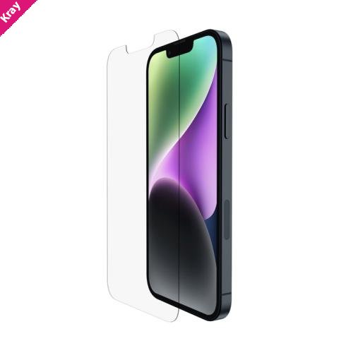Belkin ScreenForce TemperedGlass Treated Screen Protector for Apple iPhone 17e / iPhone 16e / iPhone 14 / iPhone 13 / iPhone 13 Pro - Clear (OVA069zz)