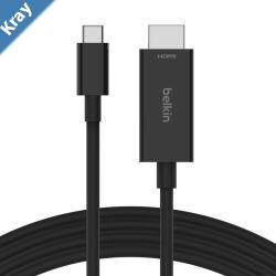 Belkin Connect USBC to HDMI Cable 2M  Black AVC012bt2MBK 8K at 60Hz and 4K at 120Khz Supports HDR10 Plug and Play 2 Years Warranty