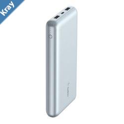 Belkin BoostCharge Power Bank 20K Multiport  Pearl Blue BPB012btPB15W 1xUSBC 2xUSBA5cm USBC to USBA Cable CEW  2500 2 Years Warranty