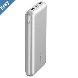 Belkin BoostCharge Power Bank 20K Multiport  SilverBPB012btSL 15W 1x USBC 2x USBA 5cm USBC to USBA Cable CEW 2500 2 Years Warranty