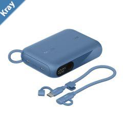 Belkin BoostCharge 10K mAh Power Bank with Display  USBC to USBC Cable 60W 15CM  Blue BPB027fqBL 20W 2xUSBC Ports 2 Years Warranty
