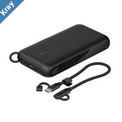 Belkin BoostCharge 20K mAh Power Bank with Display  USBC to USBC Cable 60W 15CM  Black BPB028fqBK 20W2x USBC Ports 2 Years Warranty