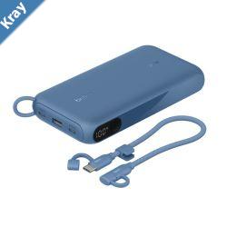 Belkin BoostCharge 20K mAh Power Bank with Display  USBC to USBC Cable 60W 15CM  Blue BPB028fqBL 20W 2x USBC Ports 2 Years Warranty